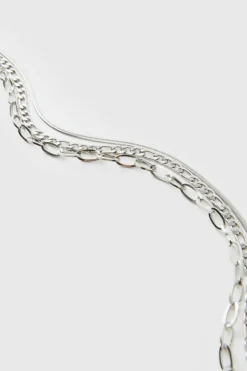 Best Sale boohooMAN Layered Necklace In silver