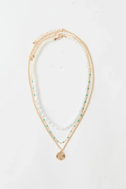 Hot boohooMAN Layered Pearl Necklace In gold