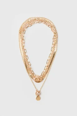 Best Sale boohooMAN Layered Pendant Necklace In gold