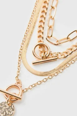 Best Sale boohooMAN Layered Pendant Necklace In gold