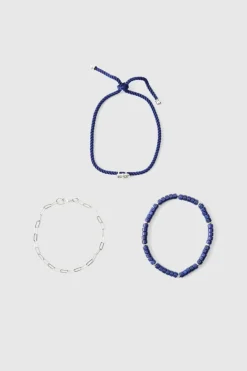 Cheap boohooMAN Layered Rope Bracelet silver