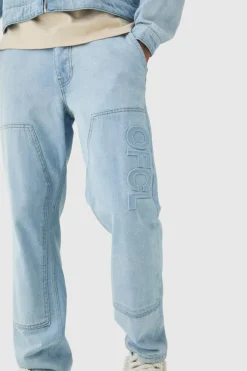 Online boohoo Moto Embossed Set light blue