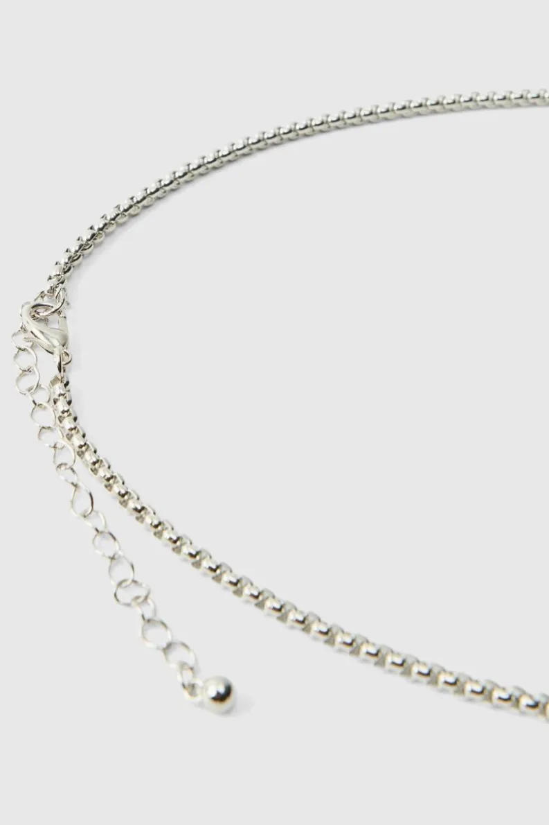 Hot boohooMAN Lighting Bolt Necklace silver