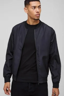 Outlet boohooMAN Lightweight Bomber Jacket in black