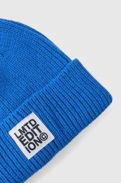 Best Sale boohooMAN Limited Edition Ribbed Micro Beanie cobalt
