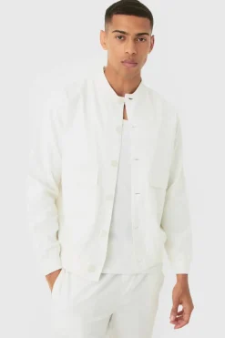 Flash Sale boohoo Linen Blend Mix & Match Suit Set in Off-white natural