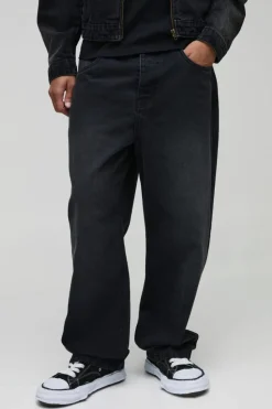 Best boohooMAN Loose Baggy Rigid Jeans washed black