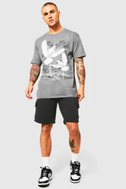 Store boohooMAN Loose Fit Cargo Jersey Short black