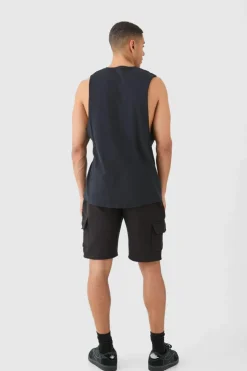 Fashion boohooMAN Loose Fit Cargo Short black