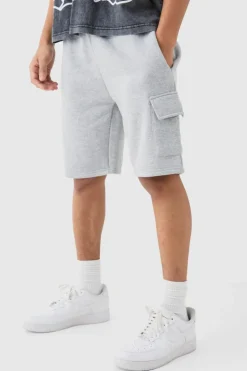 Outlet boohooMAN Loose Fit Cargo Short grey marl
