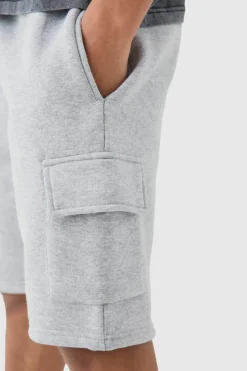 Outlet boohooMAN Loose Fit Cargo Short grey marl