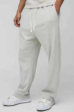 New boohooMAN Loose Fit Drop Crotch Loopback Jogger light grey