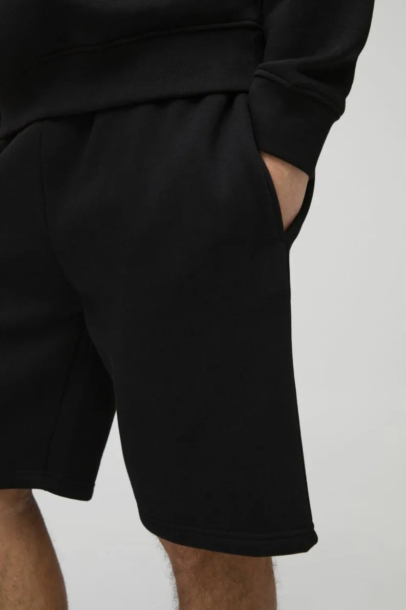 Cheap boohooMAN Loose Fit Mid Length Basic Shorts black