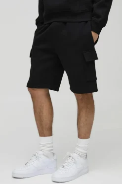 Best boohooMAN Loose Fit Mid Length Cargo Shorts black
