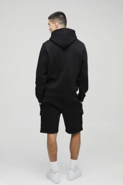 Best boohooMAN Loose Fit Mid Length Cargo Shorts black