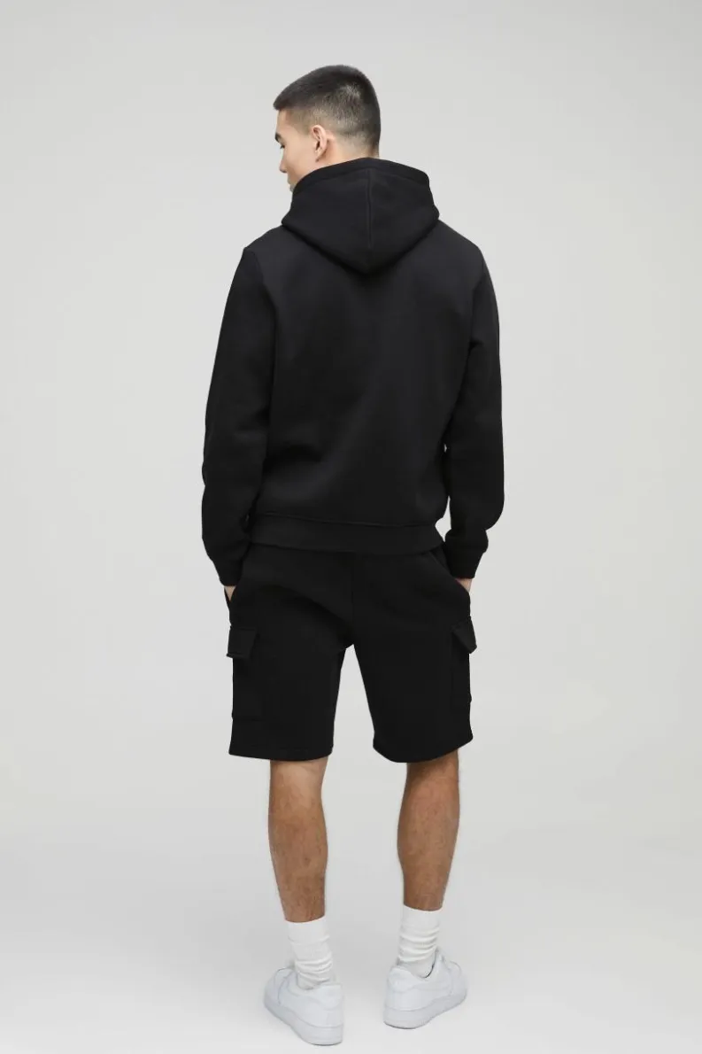 Best boohooMAN Loose Fit Mid Length Cargo Shorts black