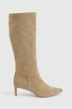 Store boohoo Low Stiletto Knee High Boots taupe