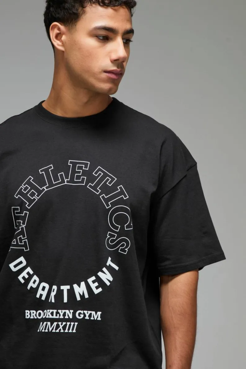 Sale boohooMAN Man Active Athletics Department Oversized T-shirt black