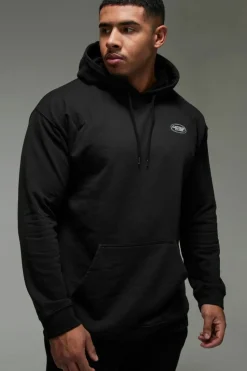 New boohooMAN Man Active Blurred Oversized Hoodie black
