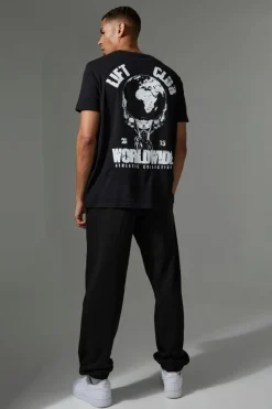 Hot boohooMAN Man Active Body Building Club Oversized Joggers black