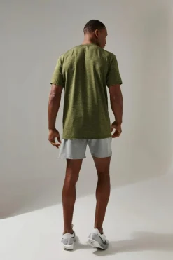 Outlet boohooMAN Man Active Breathable Marl T-shirt khaki