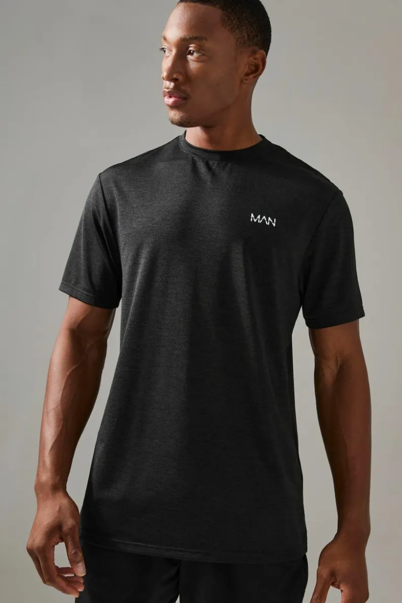 Discount boohooMAN Man Active Breathable Marl T-shirt black