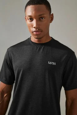 Discount boohooMAN Man Active Breathable Marl T-shirt black