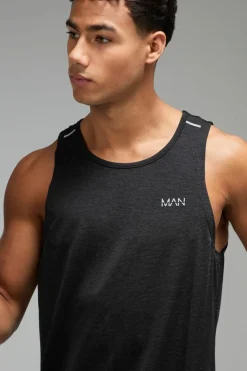 Cheap boohooMAN Man Active Breathable Marl Vest black