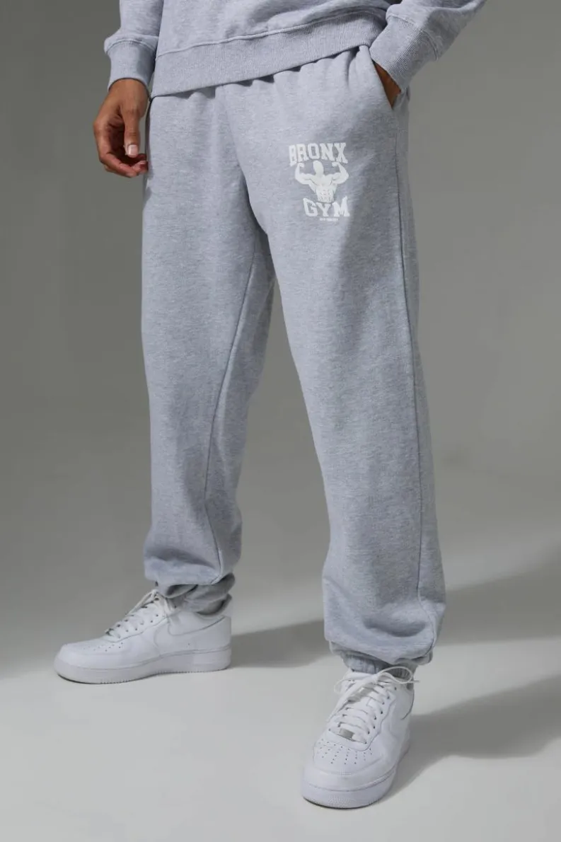 Store boohooMAN Man Active Bronx Gym Oversized Joggers grey marl