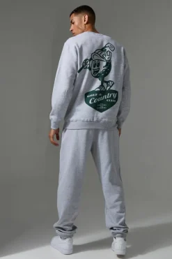 Store boohooMAN Man Active Bronx Gym Oversized Joggers grey marl