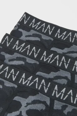 Outlet boohooMAN Man Active Camo Seamless Boxer 3 Pack black