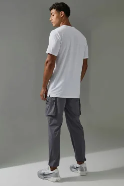 Fashion boohooMAN Man Active Cargo Cuffed Reg Fit Jogger charcoal