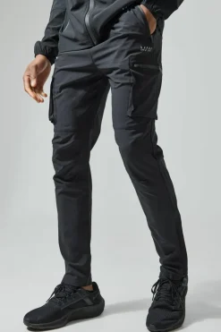 Hot boohooMAN Man Active Cargo Joggers black