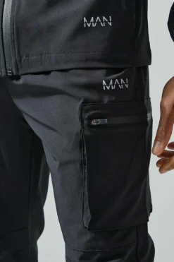 Hot boohooMAN Man Active Cargo Joggers black