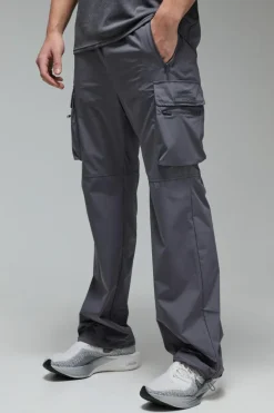 Hot boohooMAN Man Active Cargo Wide Leg Jogger charcoal