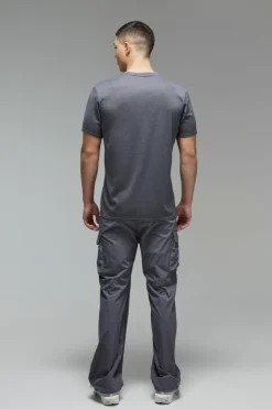 Hot boohooMAN Man Active Cargo Wide Leg Jogger charcoal