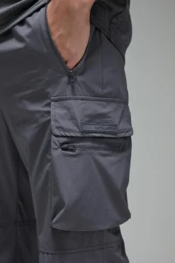 Hot boohooMAN Man Active Cargo Wide Leg Jogger charcoal