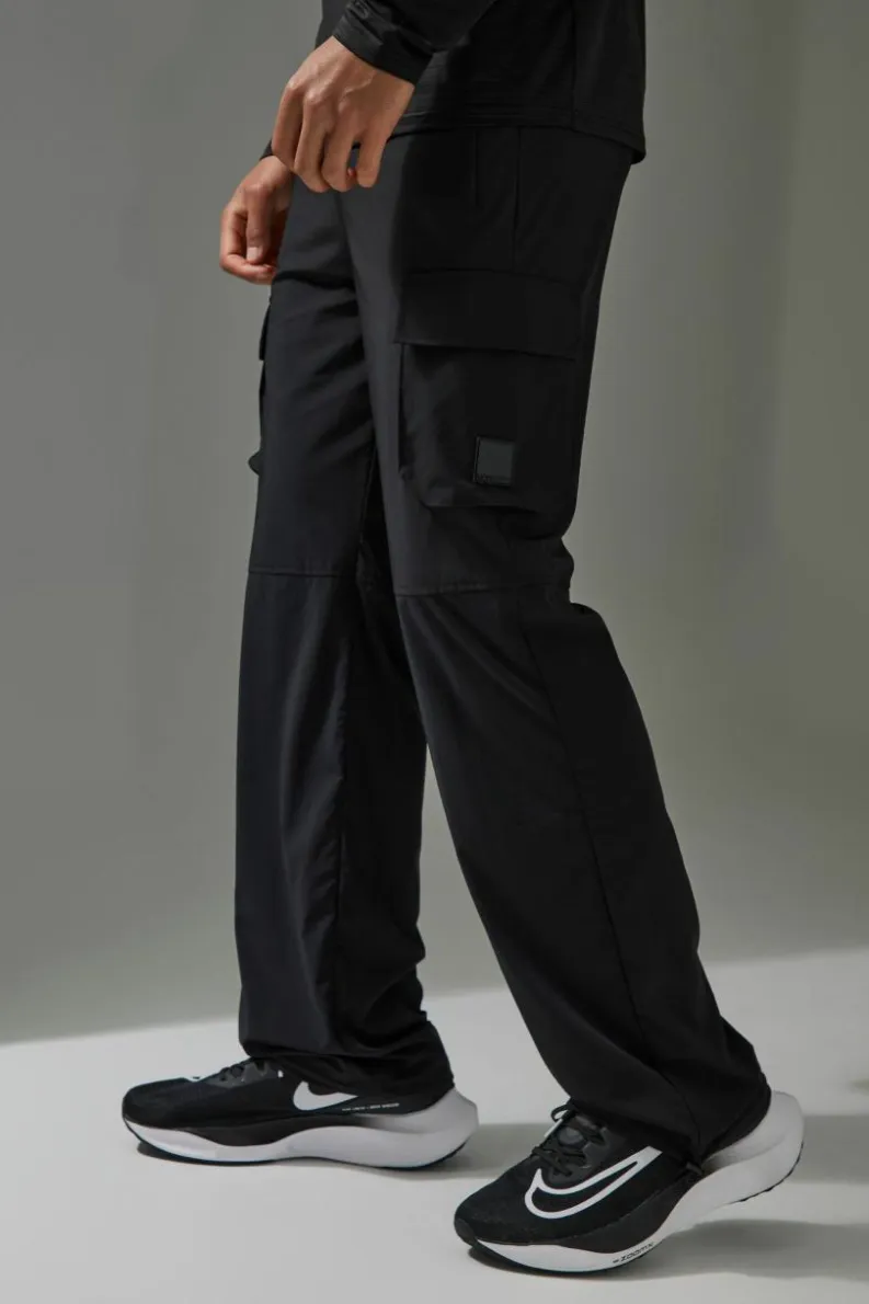 Hot boohooMAN Man Active Cargo Wide Leg Jogger black