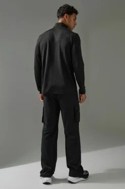 Hot boohooMAN Man Active Cargo Wide Leg Jogger black