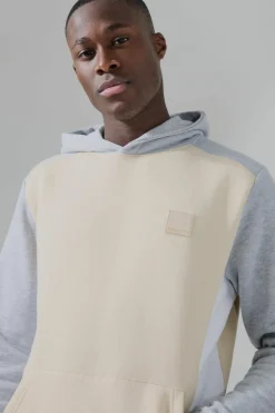 Outlet boohooMAN Man Active Colour Block Short Tracksuit sand