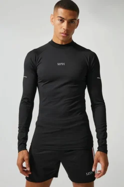 Hot boohooMAN Man Active Compression Training Top black