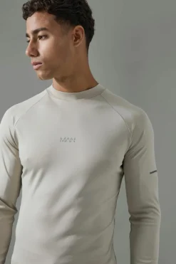 Outlet boohooMAN Man Active Compression Training Top sand