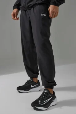 Outlet boohooMAN Man Active Cuffed Hem Regular Fit Jogger black