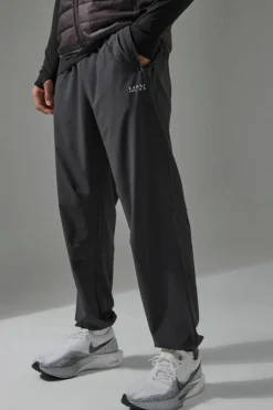 Shop boohooMAN Man Active Cuffed Hem Regular Fit Jogger charcoal