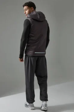Shop boohooMAN Man Active Cuffed Hem Regular Fit Jogger charcoal