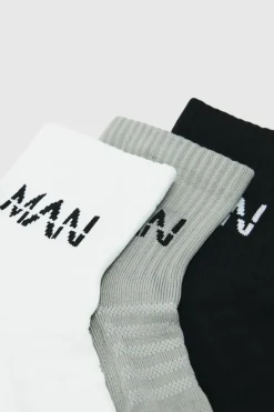 Sale boohooMAN Man Active Cushioned Training Crew 3 Pack Sock multi