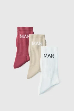 Outlet boohooMAN Man Active Cushioned Training Crew Socks 3 Pack multi