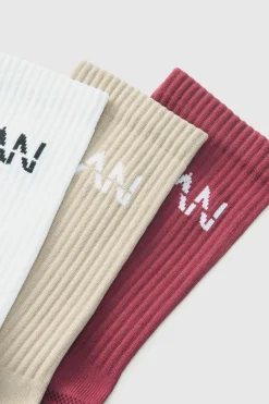 Outlet boohooMAN Man Active Cushioned Training Crew Socks 3 Pack multi