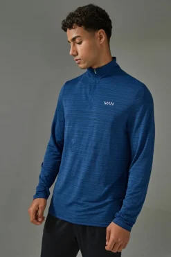 Cheap boohooMAN Man Active Engineered Performance 1/4 Zip midnight
