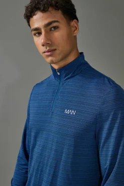 Cheap boohooMAN Man Active Engineered Performance 1/4 Zip midnight